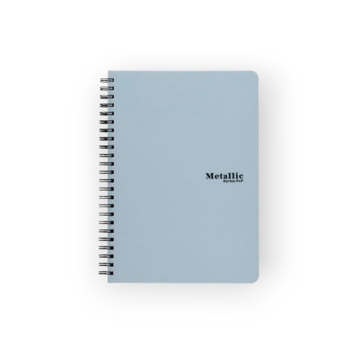 Picture of NOTEBOOK A5 METALLIC SILVER SOFTCOVER SPIRAL